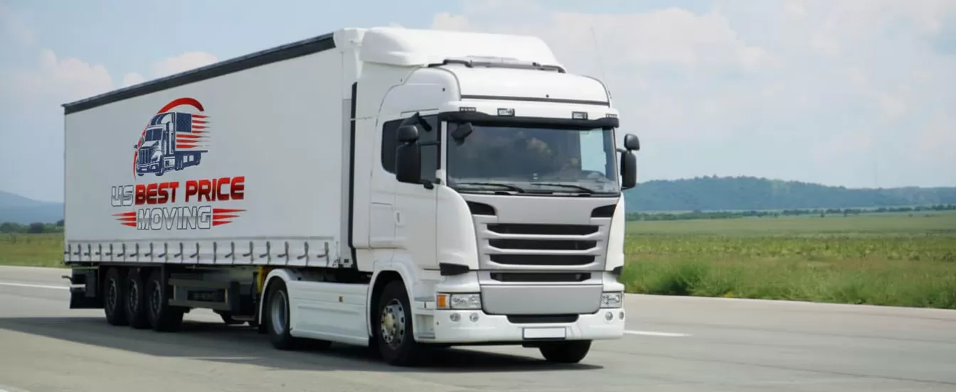 Moving truck on a highway