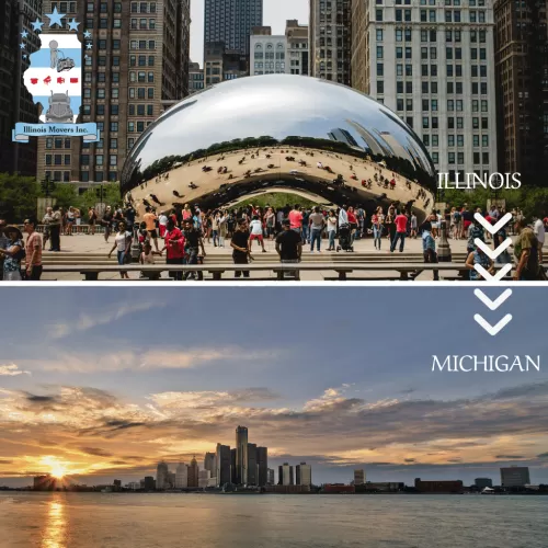 Michigan lakeshore and city skyline