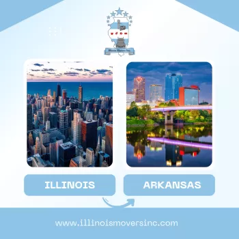 Illinois Movers Inc truck heading to Arkansas